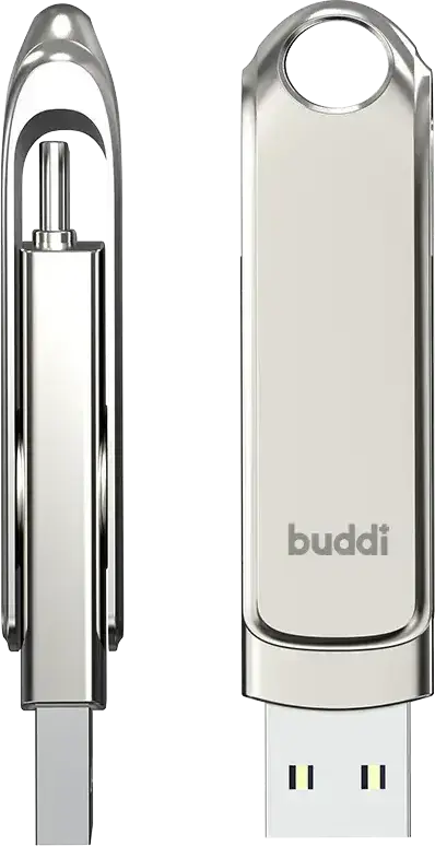 Buddi USB-A en USB-C Stick Dual Geheugenstick 32GB Grijs (3-Pack) afbeelding 10