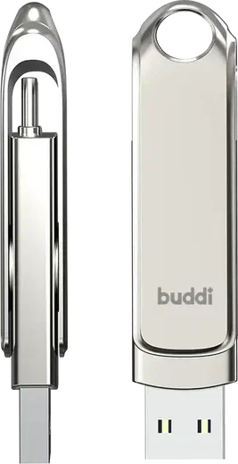 Buddi USB-A en USB-C Stick Dual Geheugenstick 32GB Grijs (3-Pack) afbeelding 10