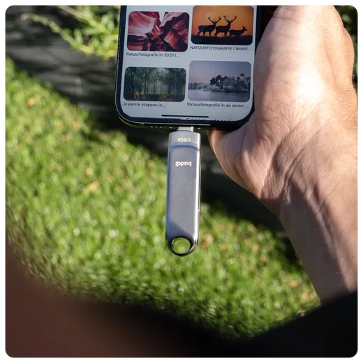 Buddi USB-A en USB-C Stick Dual Geheugenstick 64GB Grijs (3-Pack) afbeelding 8