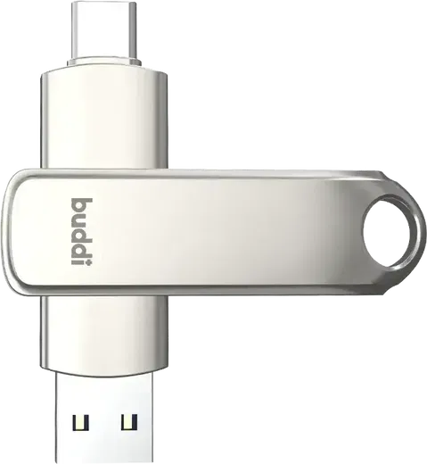 Buddi USB-A en USB-C Stick Dual Geheugenstick 64GB Grijs (3-Pack) afbeelding 9