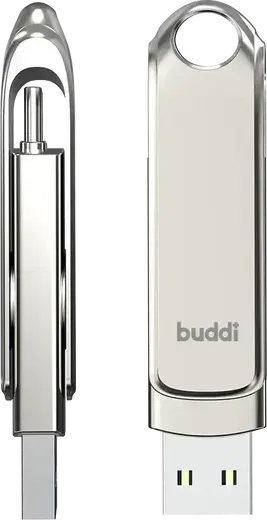 Buddi USB-A en USB-C Stick Dual Geheugenstick 64GB Grijs (3-Pack) afbeelding 10