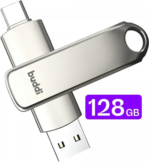 Buddi USB-A en USB-C Stick Dual Geheugenstick 128GB Grijs (3-Pack) afbeelding 2