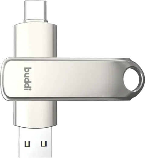 Buddi USB-A en USB-C Stick Dual Geheugenstick 128GB Grijs (3-Pack) afbeelding 9