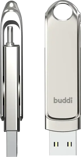 Buddi USB-A en USB-C Stick Dual Geheugenstick 128GB Grijs (3-Pack) afbeelding 10
