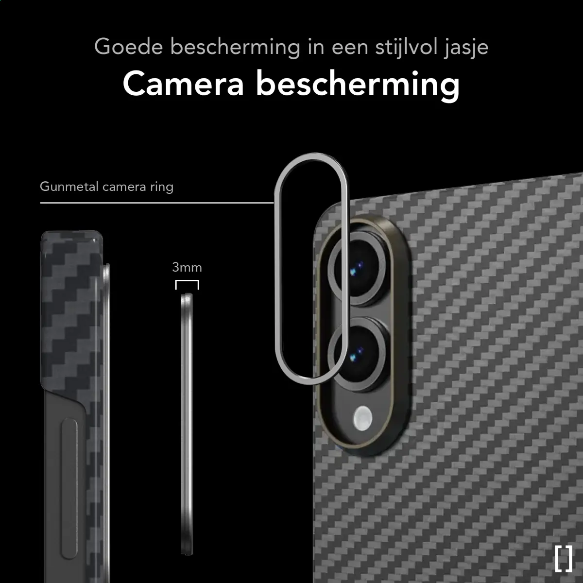NEKIT Fiber Samsung Galaxy S25 Edge Hoesje MagSafe / Qi2 Kevlar Dun Zwart afbeelding 4