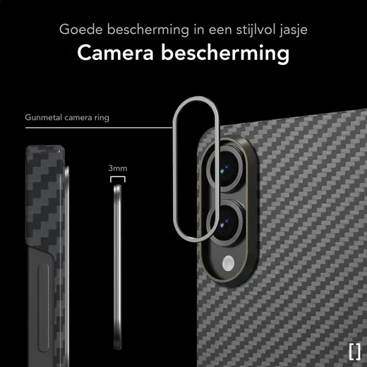 NEKIT Fiber Samsung Galaxy S25 Edge Hoesje MagSafe / Qi2 Kevlar Dun Zwart afbeelding 4