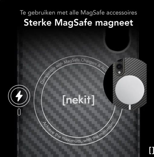 NEKIT Fiber Samsung Galaxy S25 Edge Hoesje MagSafe / Qi2 Kevlar Dun Zwart afbeelding 6