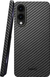 NEKIT Fiber Samsung Galaxy S25 Edge Hoesje MagSafe / Qi2 Kevlar Dun Zwart afbeelding