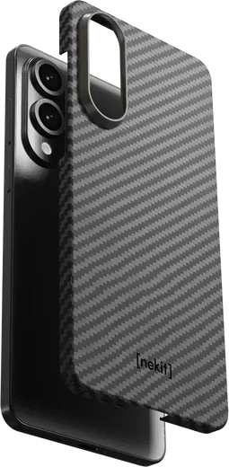 NEKIT Fiber Samsung Galaxy S25 Edge Hoesje MagSafe / Qi2 Kevlar Dun Zwart afbeelding 13