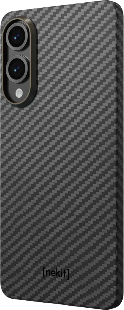 NEKIT Fiber Samsung Galaxy S25 Edge Hoesje MagSafe / Qi2 Kevlar Dun Zwart afbeelding 15