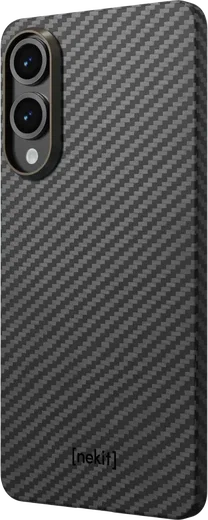 NEKIT Fiber Samsung Galaxy S25 Edge Hoesje MagSafe / Qi2 Kevlar Dun Zwart afbeelding 15