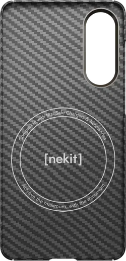 NEKIT Fiber Samsung Galaxy S25 Edge Hoesje MagSafe / Qi2 Kevlar Dun Zwart afbeelding 16