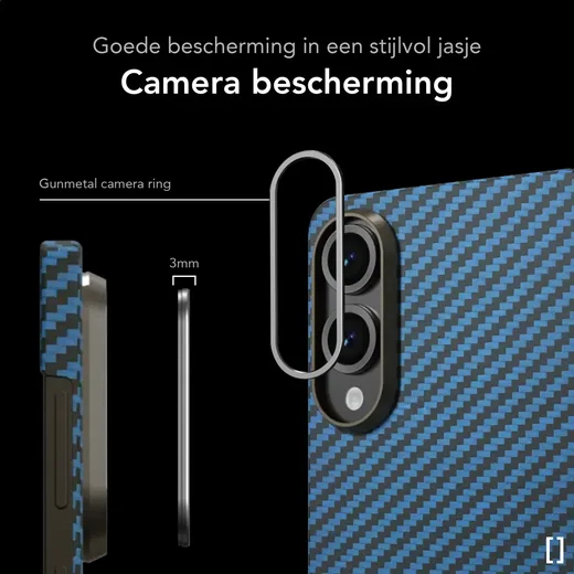 NEKIT Fiber Samsung Galaxy S25 Edge Hoesje MagSafe / Qi2 Kevlar Dun Blauw afbeelding 4