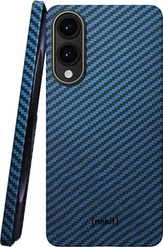 NEKIT Fiber Samsung Galaxy S25 Edge Hoesje MagSafe / Qi2 Kevlar Dun Blauw