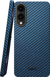 NEKIT Fiber Samsung Galaxy S25 Edge Hoesje MagSafe / Qi2 Kevlar Dun Blauw afbeelding