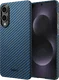 NEKIT Fiber Samsung Galaxy S25 Edge Hoesje MagSafe / Qi2 Kevlar Dun Blauw afbeelding 2