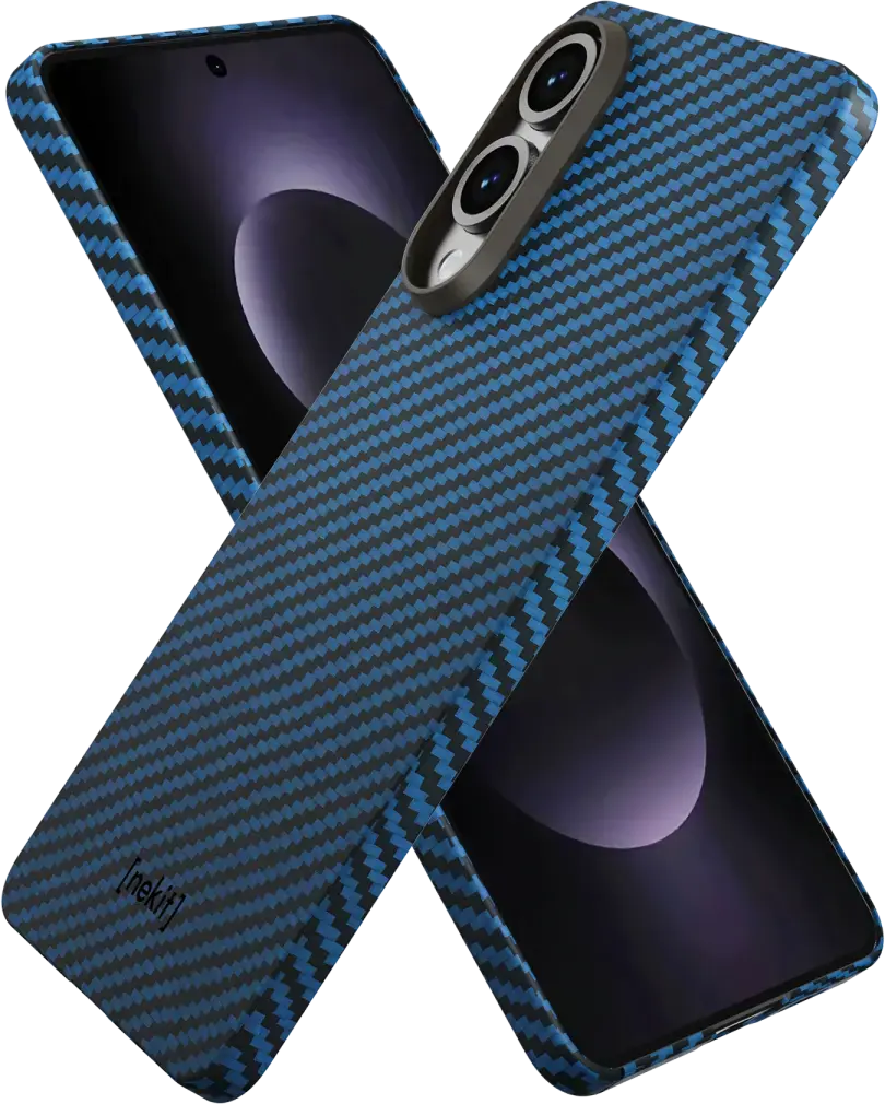NEKIT Fiber Samsung Galaxy S25 Edge Hoesje MagSafe / Qi2 Kevlar Dun Blauw afbeelding 12