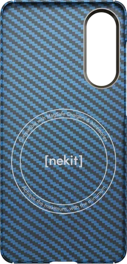 NEKIT Fiber Samsung Galaxy S25 Edge Hoesje MagSafe / Qi2 Kevlar Dun Blauw afbeelding 16