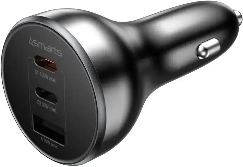 4Smarts Auto Lader VoltRoad Ultimate 2X USB-C 1X USB-A 160W Zwart afbeelding 1