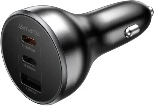 4Smarts Auto Lader VoltRoad Ultimate 2X USB-C 1X USB-A 160W Zwart afbeelding 1