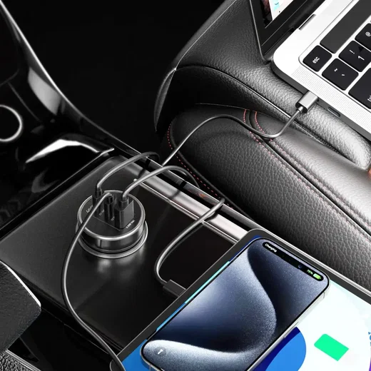 4Smarts Auto Lader VoltRoad Ultimate 2X USB-C 1X USB-A 160W Zwart afbeelding 3