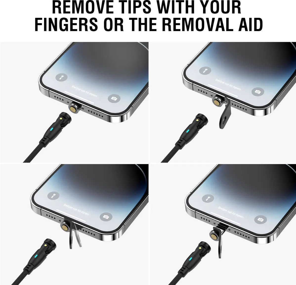 4smarts USB-C naar USB-C 240W Magnetische Oplaad Kabel PD 1.8 Meter Zwart afbeelding 8