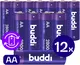 Buddi Oplaadbare AA Batterijen 2.800 mAh 1.2V 12 Stuks