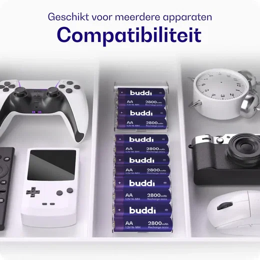 Buddi Oplaadbare AA Batterijen 2.800 mAh 1.2V 24 Stuks afbeelding 5