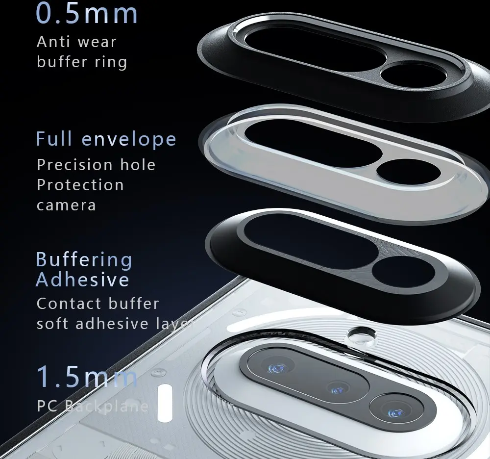 Nothing Phone (3a) Hoesje Matte Back Cover Zwart afbeelding 11