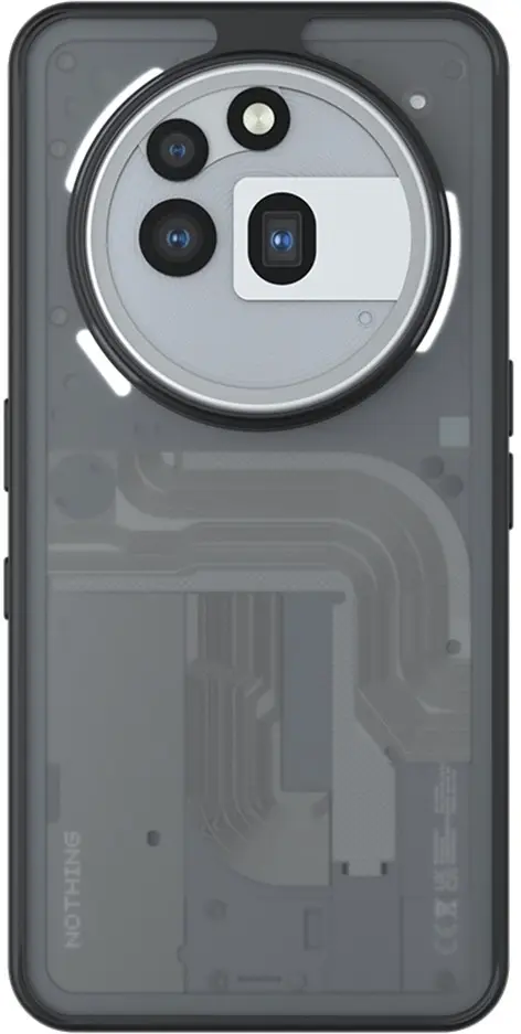 Nothing Phone (3a) Pro Hoesje Matte Back Cover Zwart afbeelding 1