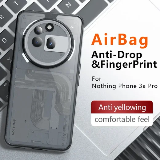 Nothing Phone (3a) Pro Hoesje Matte Back Cover Zwart afbeelding 4