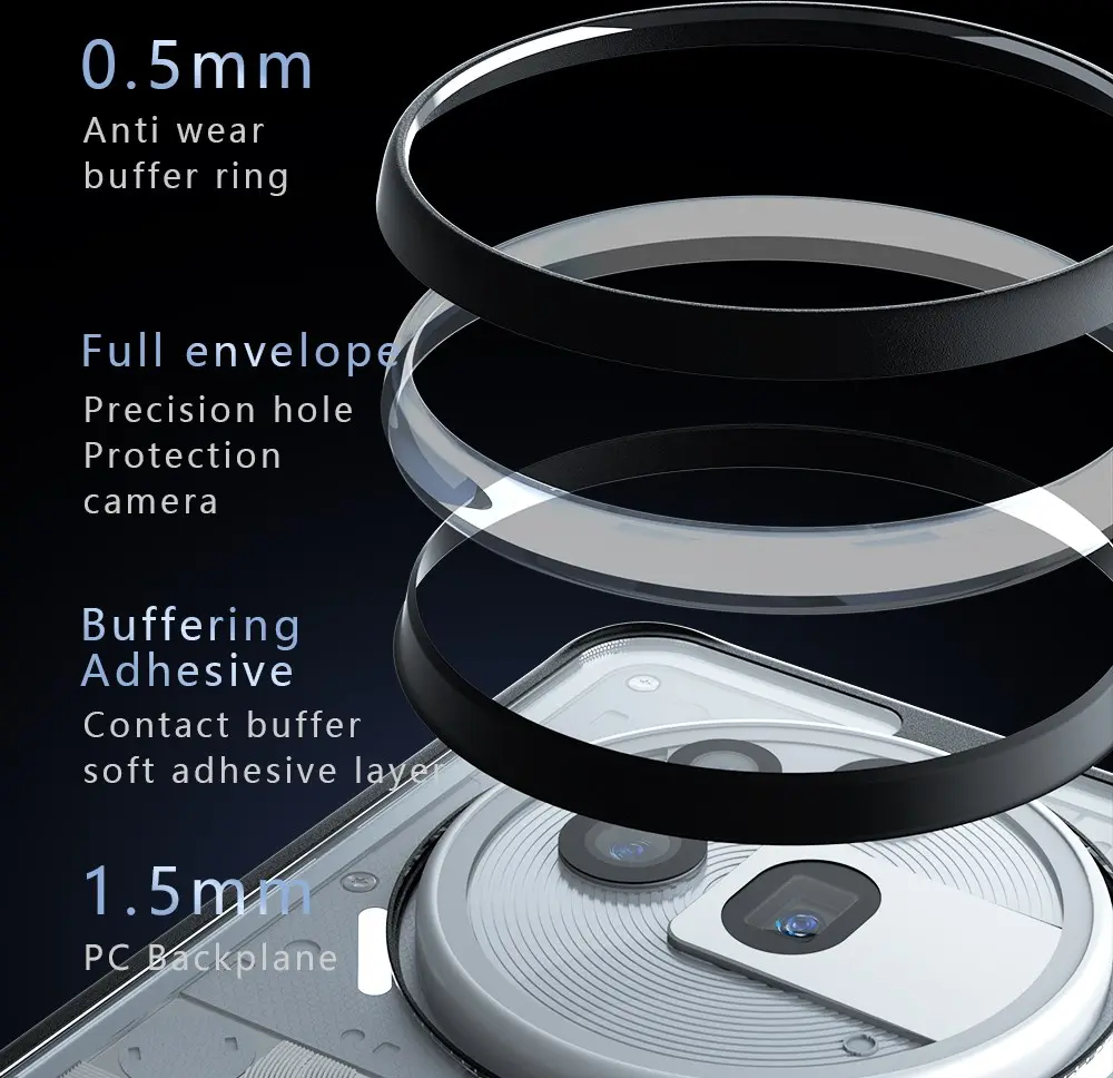 Nothing Phone (3a) Pro Hoesje Matte Back Cover Zwart afbeelding 8
