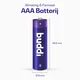 Buddi Oplaadbare AAA Batterijen 1.200 mAh 1.2V 12 Stuks afbeelding 4