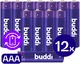 Buddi Oplaadbare AAA Batterijen 1.200 mAh 1.2V 12 Stuks
