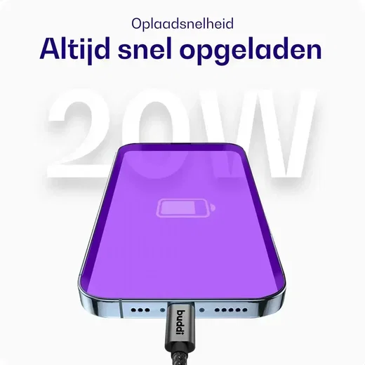 Originele Apple 20W USB-C Oplader met Buddi USB-C Kabel 2M Zwart afbeelding 7