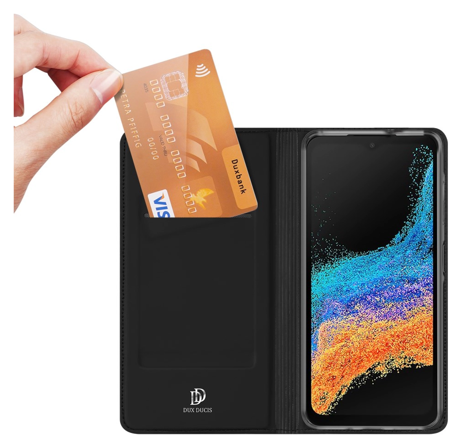Dux Ducis Skin Pro Samsung Galaxy Xcover 7 Pro Hoesje Portemonnee Zwart afbeelding 2