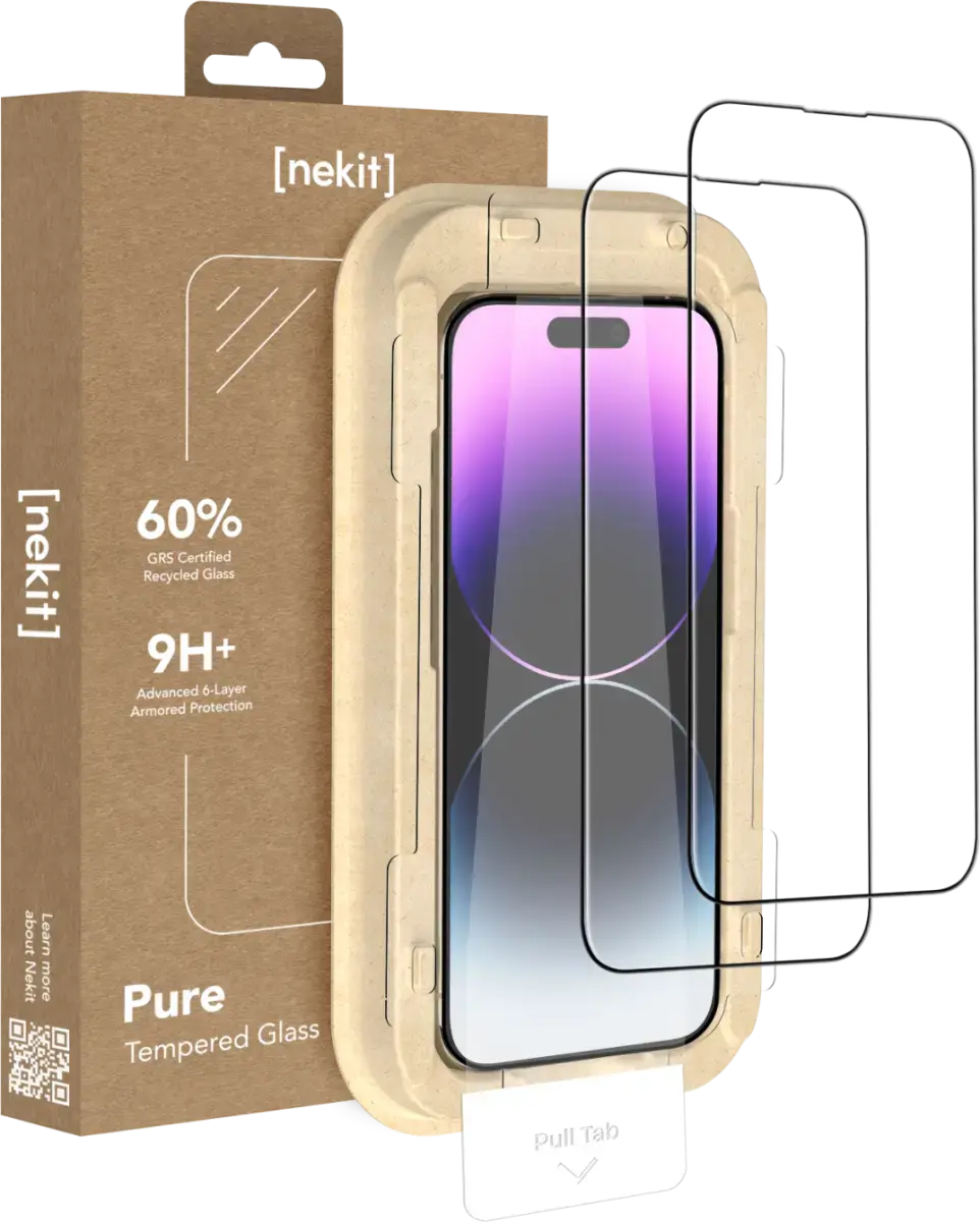 NEKIT Pure Apple iPhone 14 Pro Max Tempered GRS Glass Installatiebox (2-Pack) afbeelding 1