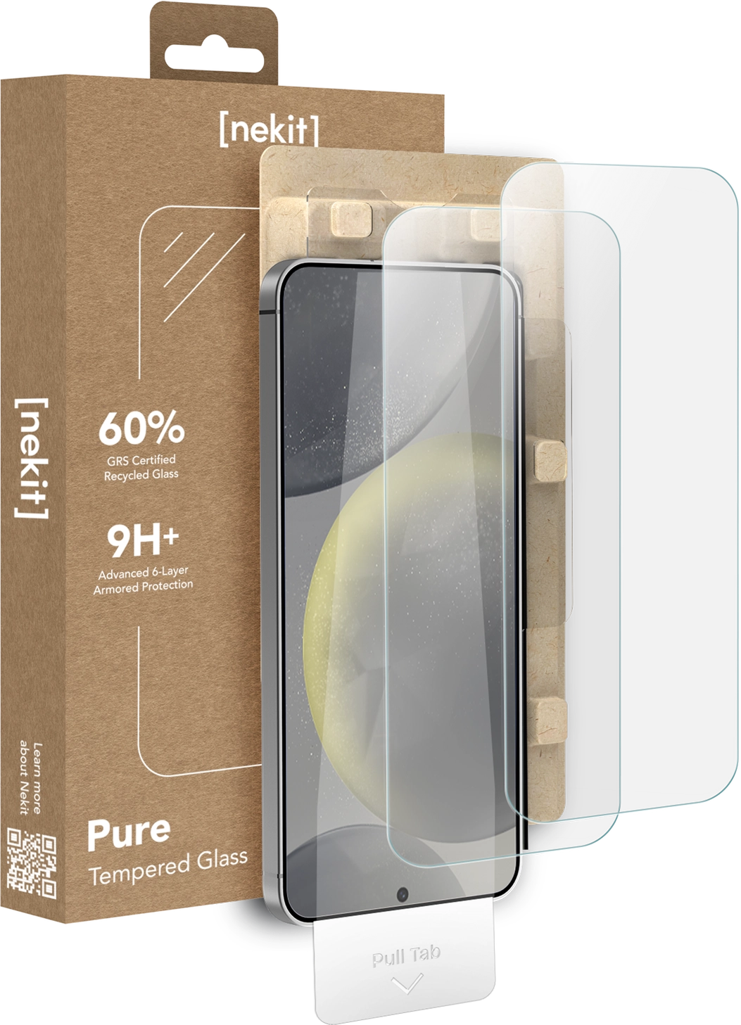 NEKIT Pure Samsung Galaxy S24 Tempered GRS Glass Installatiebox (2-Pack) afbeelding 1