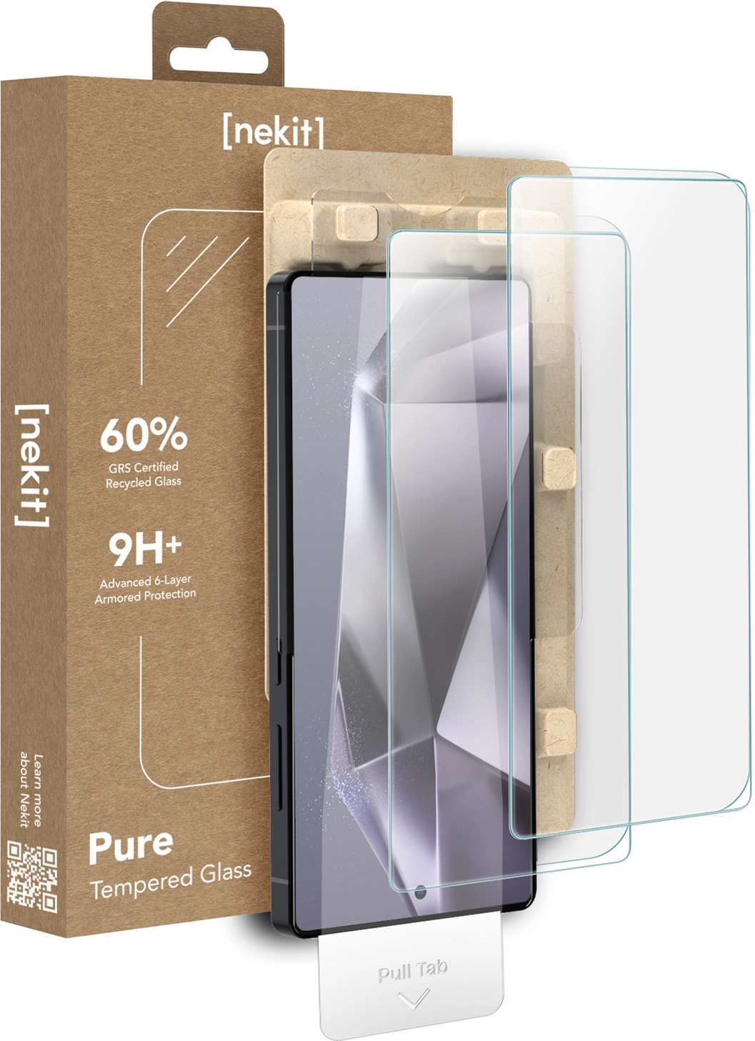 NEKIT Pure Samsung Galaxy S24 Ultra Tempered GRS Glass Installatiebox (2-Pack) afbeelding 1