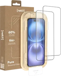 NEKIT Pure Apple iPhone 16 / 15 Tempered GRS Glass Installatiebox (2-Pack) afbeelding