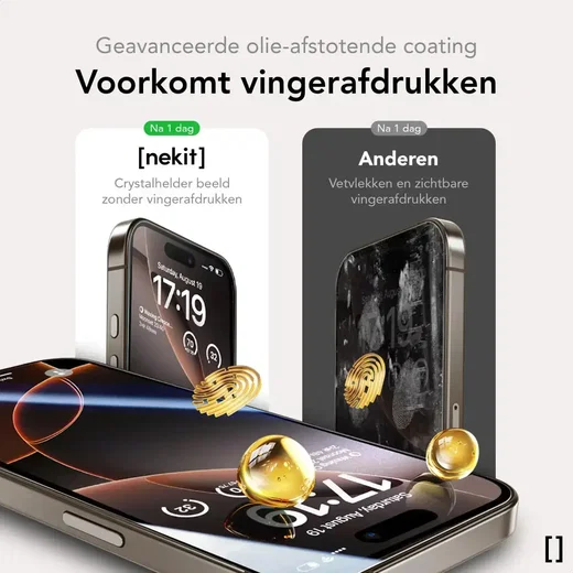 NEKIT Pure Apple iPhone 16 / 15 Tempered GRS Glass Installatiebox (2-Pack) afbeelding 10