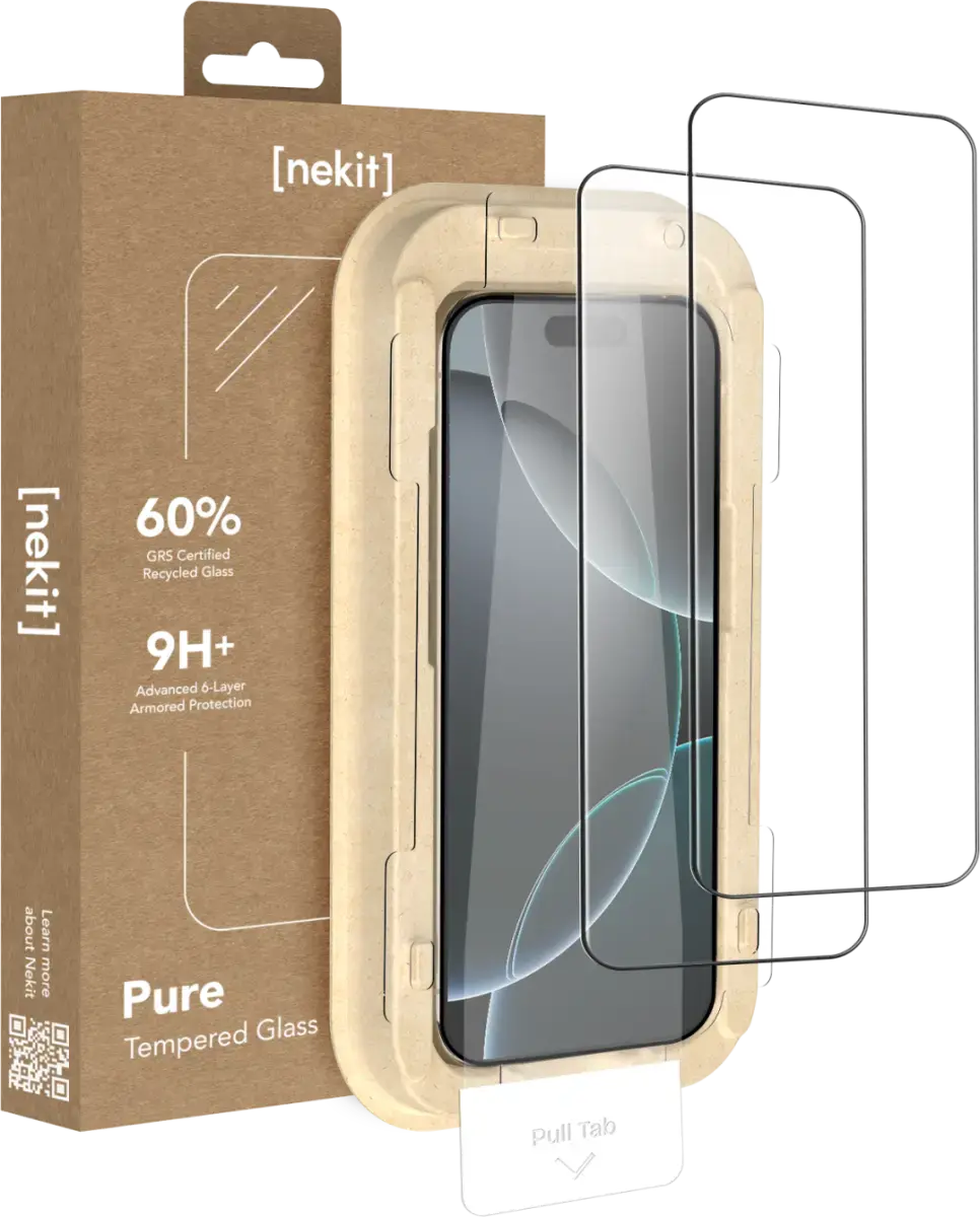 NEKIT Pure Apple iPhone 16 Pro Tempered GRS Glass Installatiebox (2-Pack) afbeelding 1