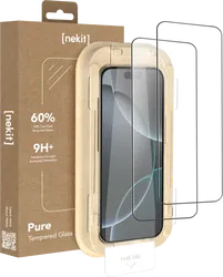 NEKIT Pure Apple iPhone 16 Pro Tempered GRS Glass Installatiebox (2-Pack) afbeelding