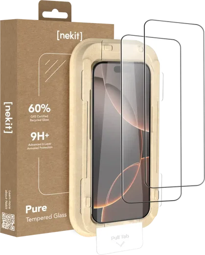 NEKIT Pure Apple iPhone 16 Pro Max Tempered GRS Glass Installatiebox (2-Pack) afbeelding 1