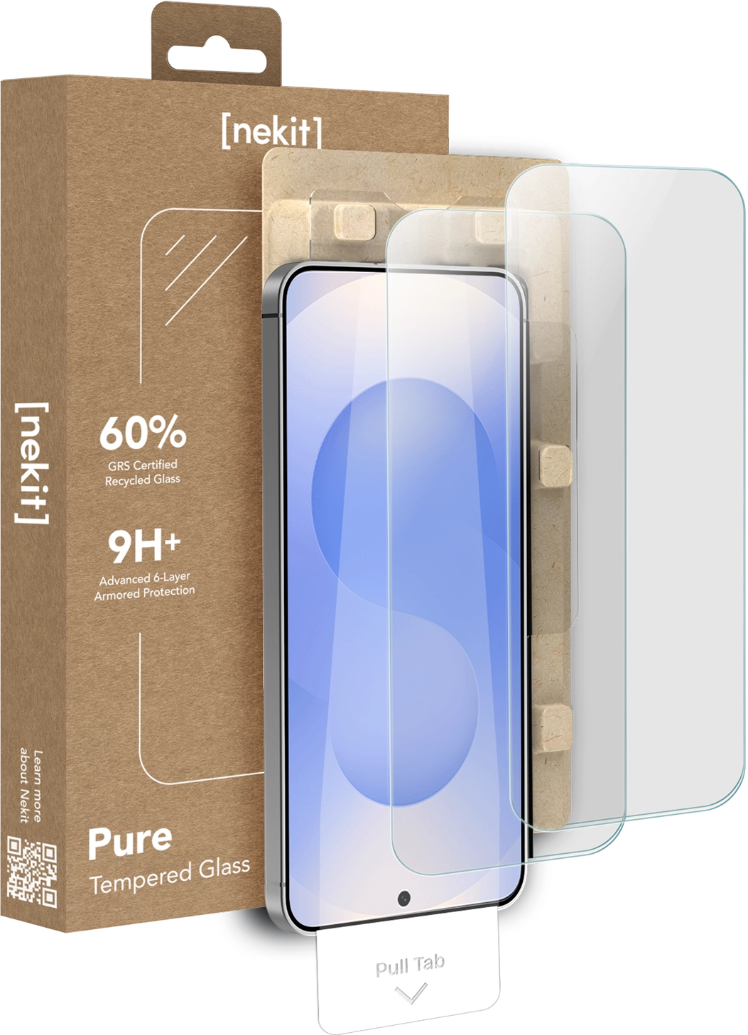 NEKIT Pure Samsung Galaxy S25 Tempered GRS Glass Installatiebox (2-Pack) afbeelding 1