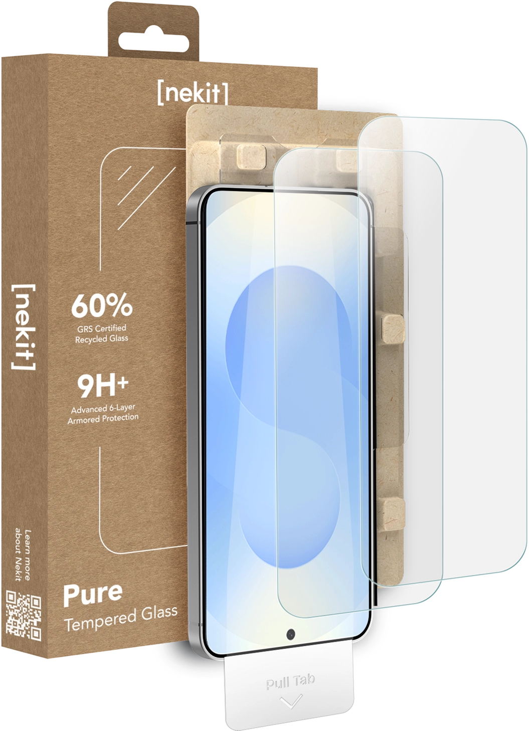 NEKIT Pure Samsung Galaxy S25 Plus Tempered GRS Glass Installatiebox (2-Pack) afbeelding 1
