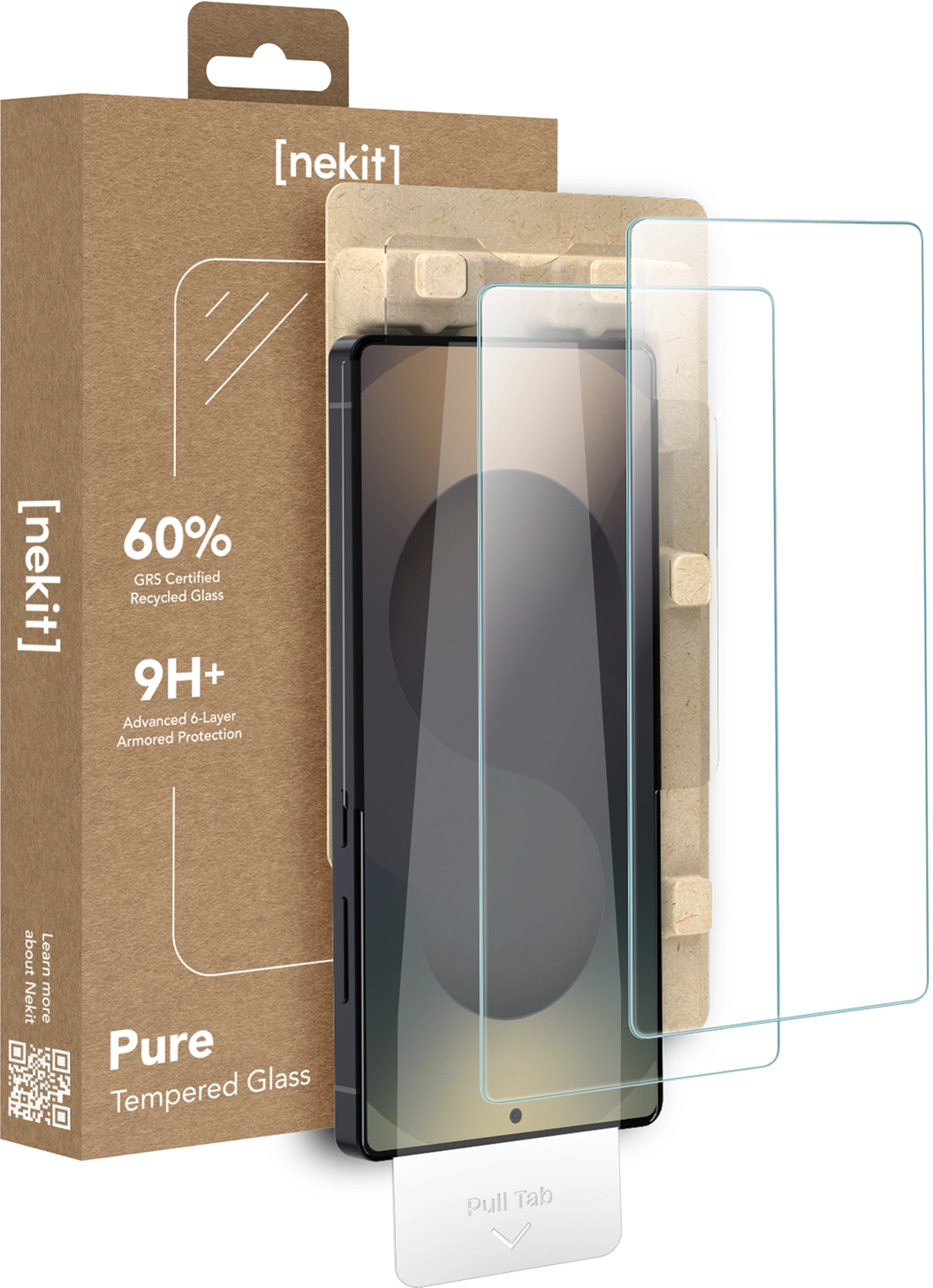 NEKIT Pure Samsung Galaxy S25 Ultra Tempered GRS Glass Installatiebox (2-Pack) afbeelding 1