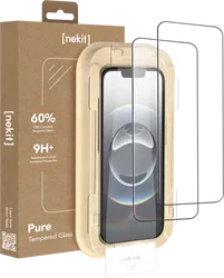 NEKIT Pure iPhone 16e/14/13/13 Pro Tempered GRS Glass Installatiebox (2-Pack) afbeelding