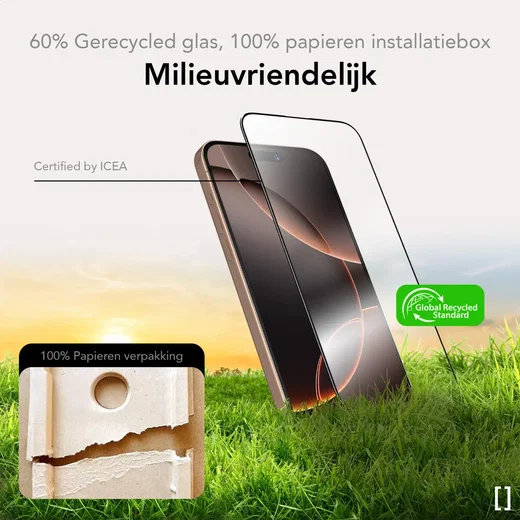 NEKIT Pure iPhone 17e/16e/14/13 Pro Tempered GRS Glass Installatiebox (2-Pack) afbeelding 6