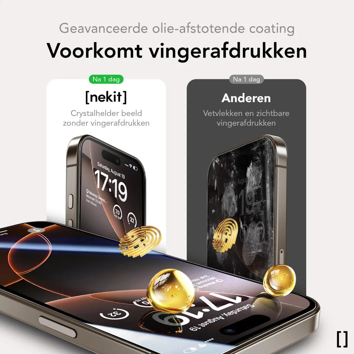 NEKIT Pure iPhone 17e/16e/14/13 Pro Tempered GRS Glass Installatiebox (2-Pack) afbeelding 10